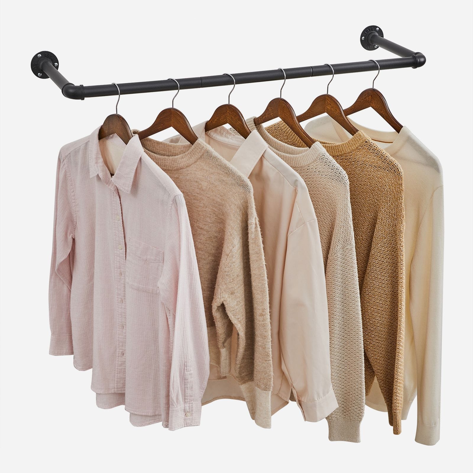 Seinale kinnitatavad tööstuslikud riidestanged, 2 tk, 92 cm, must – SONGMICS HSR67BK02 - Pilt 3