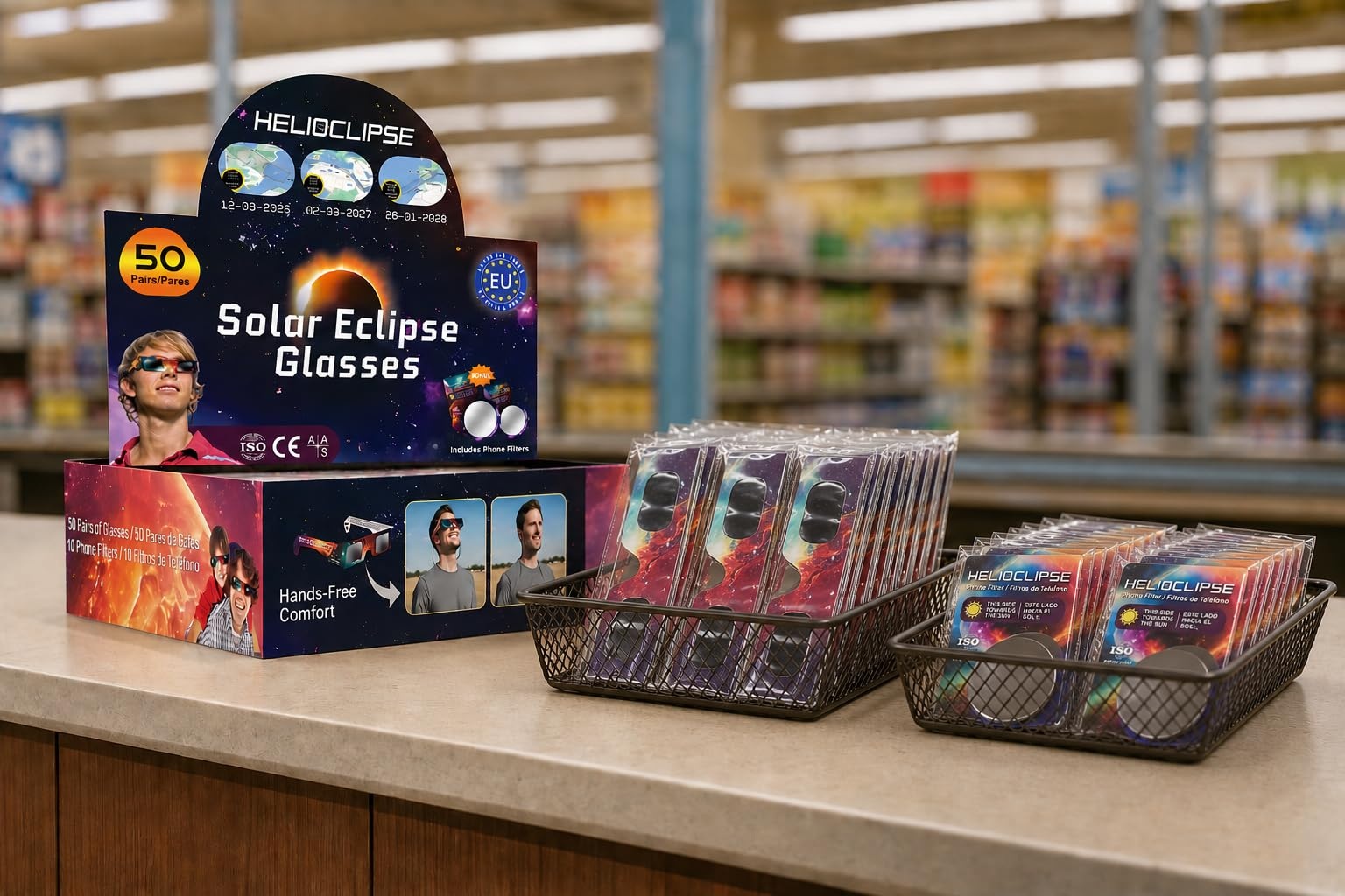 Helioclipse päikesevarjutuse prillid, 50 paari – lisavaade